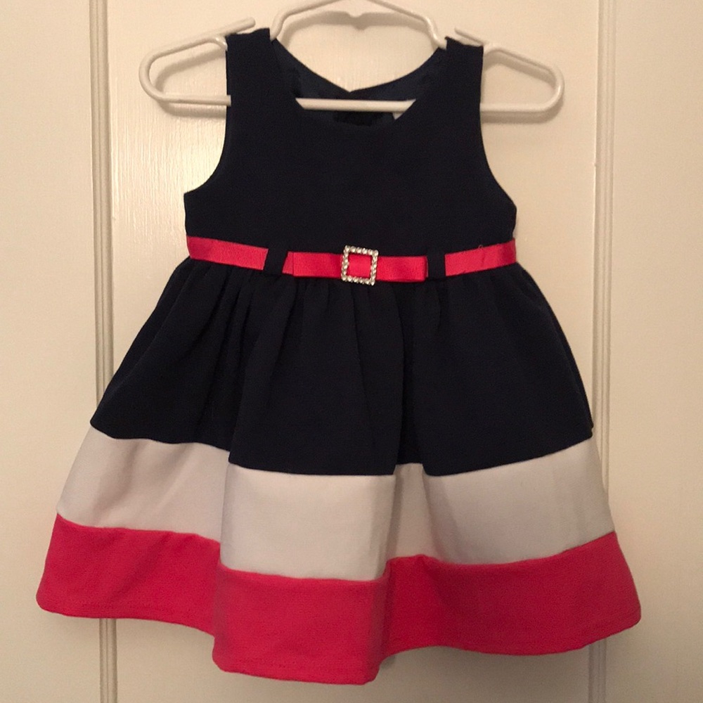 Beautiful Navy/White/Pink size 18m dress
